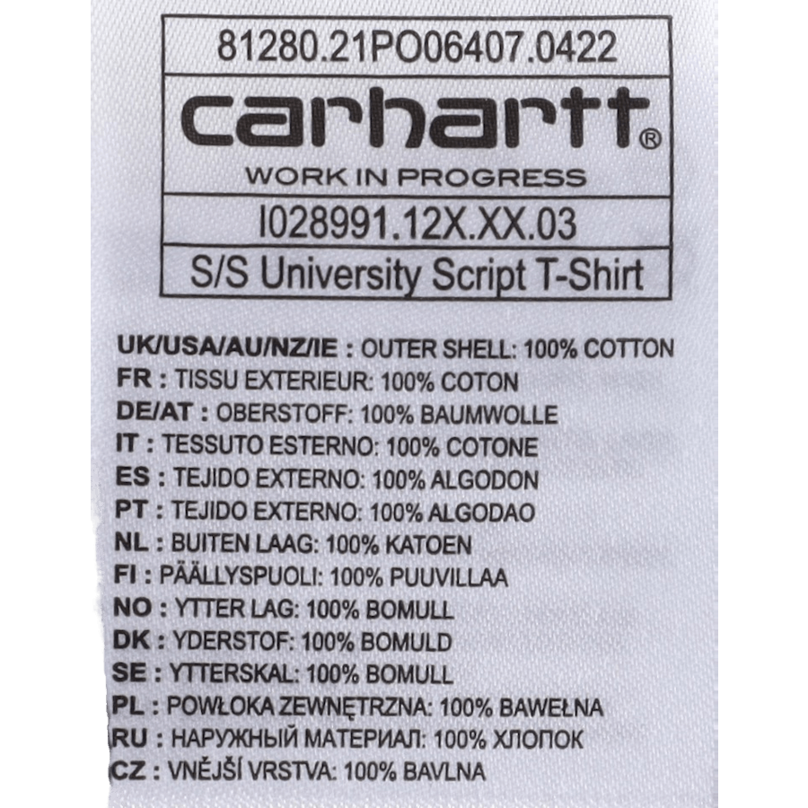 S/s University Script T-shirt Corvina / White