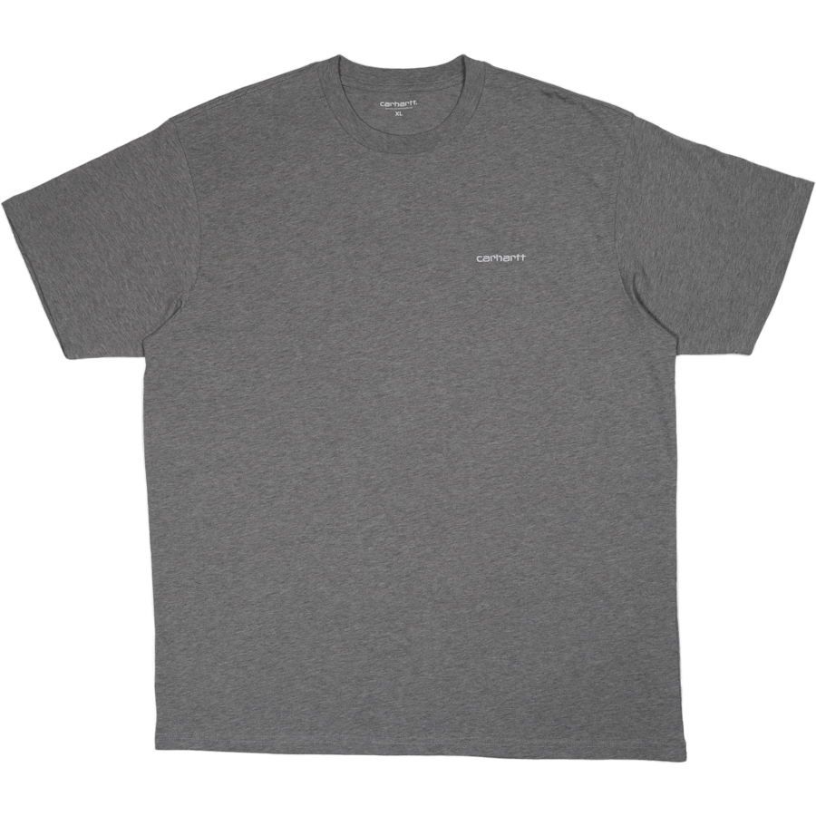 S/s Script Embroidery T-shirt Grey Heather / White