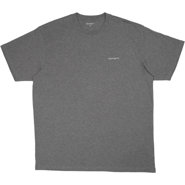 S/s Script Embroidery T-shirt Grey Heather / White