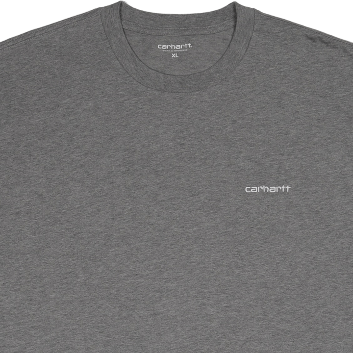 S/s Script Embroidery T-shirt Grey Heather / White
