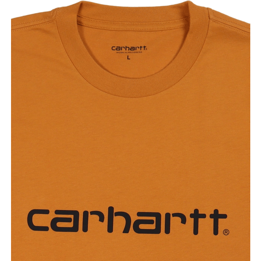 S/s Script T-shirt Ochre / Dark Navy