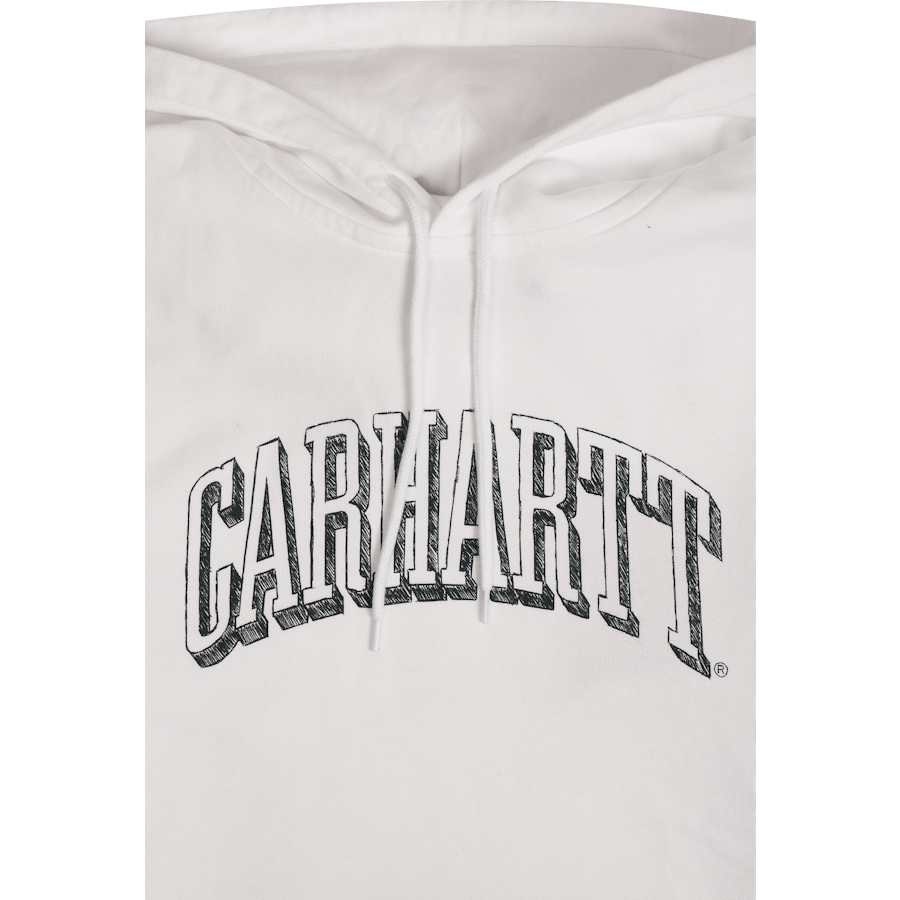 Hooded Scrawl Sweat White / Juniper