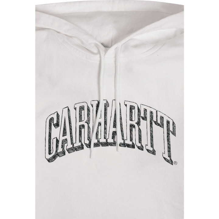 Hooded Scrawl Sweat White / Juniper