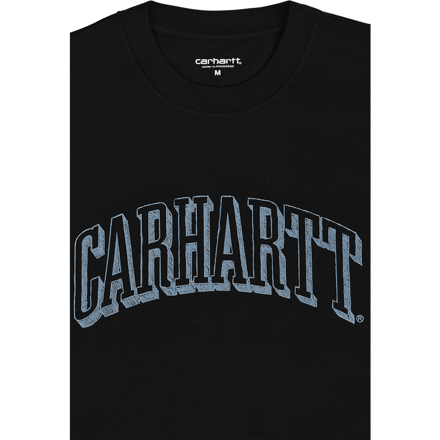 S/s Scrawl Script T-shirt Black / Misty Sky