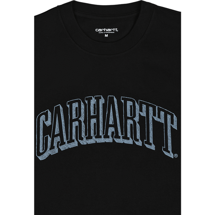S/s Scrawl Script T-shirt Black / Misty Sky