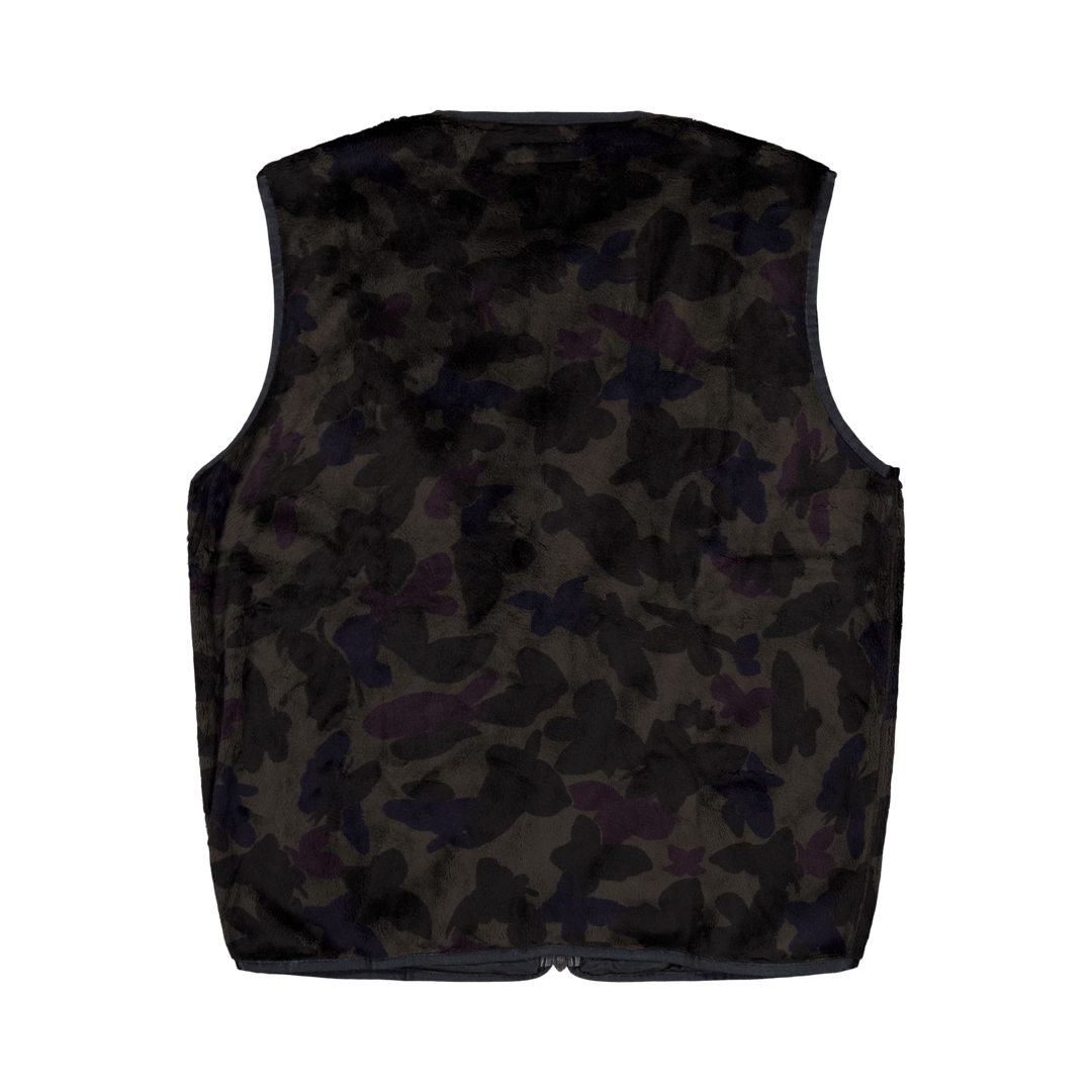 W.u. Piping Vest - Micro Fur / Charcoal