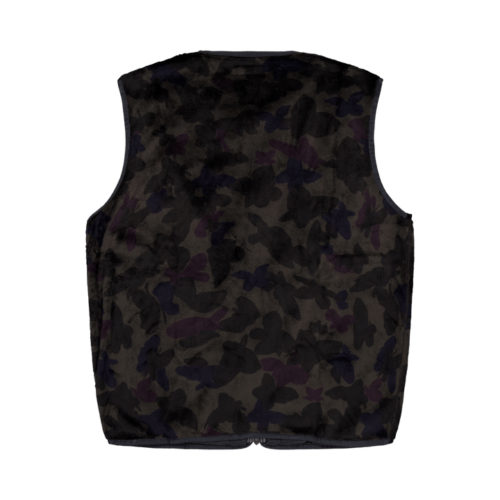 W.u. Piping Vest - Micro Fur / Charcoal