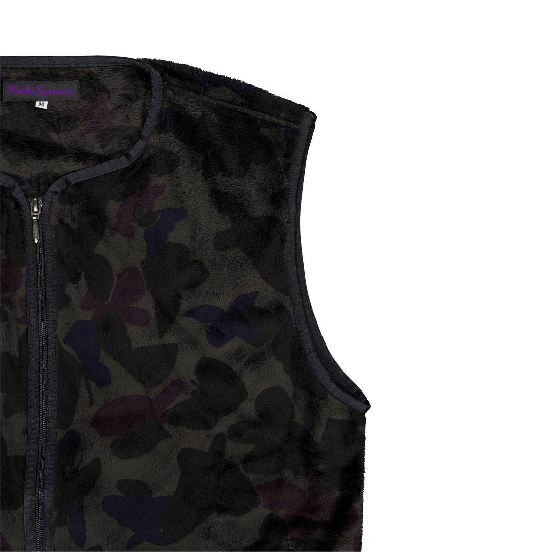 W.u. Piping Vest - Micro Fur / Charcoal