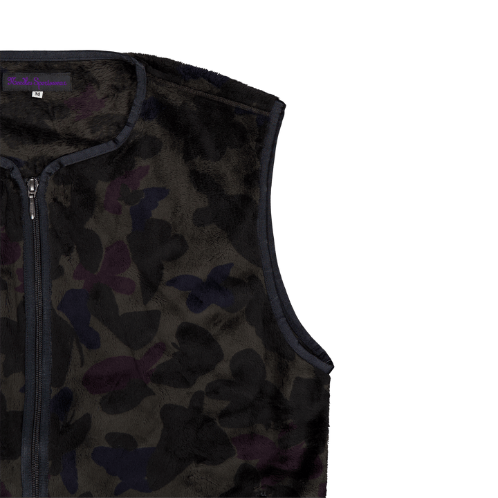 W.u. Piping Vest - Micro Fur / Charcoal