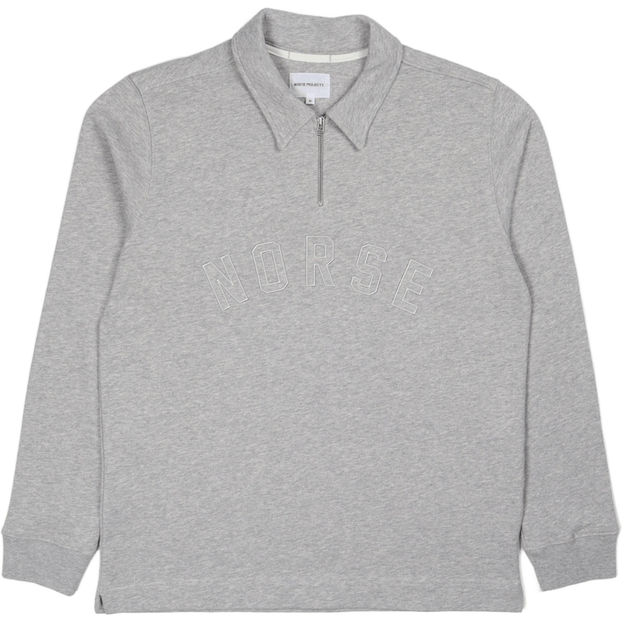 Jorn Half Zip Cotton Pullover Grey