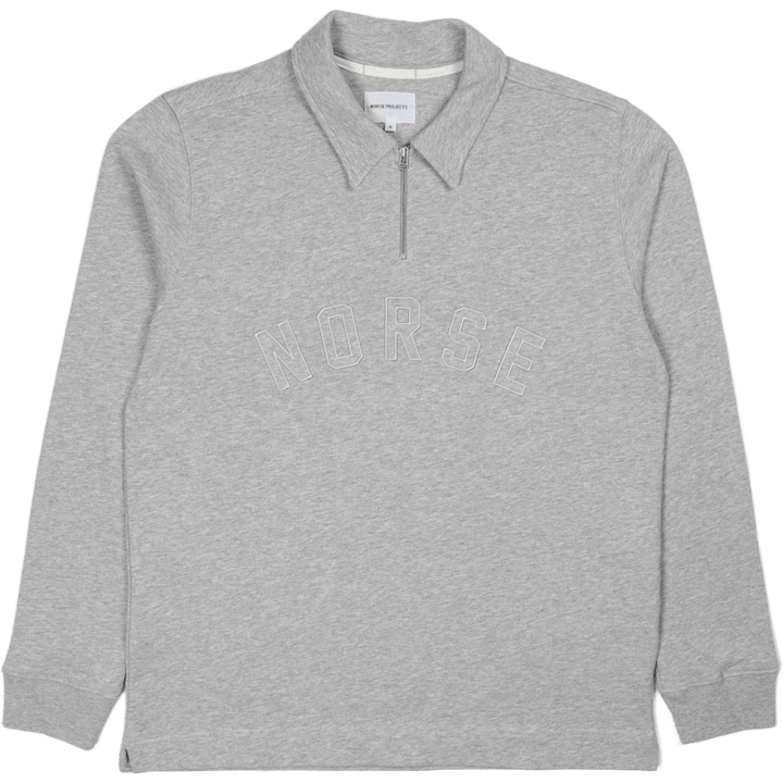 Jorn Half Zip Cotton Pullover Grey