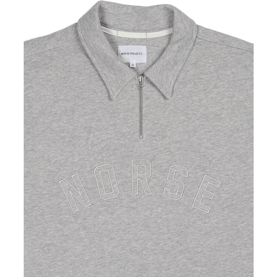 Jorn Half Zip Cotton Pullover Grey