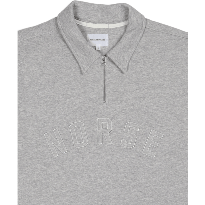 Jorn Half Zip Cotton Pullover Grey