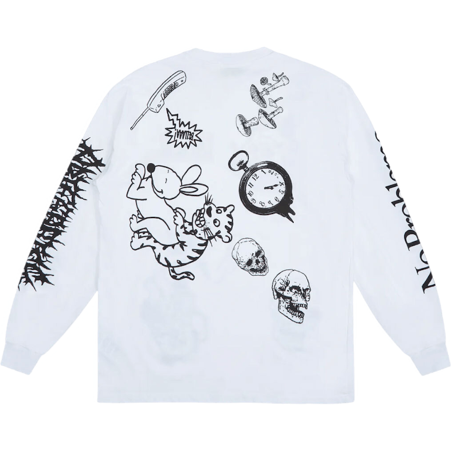 Graphic Mashup Ls Tee White