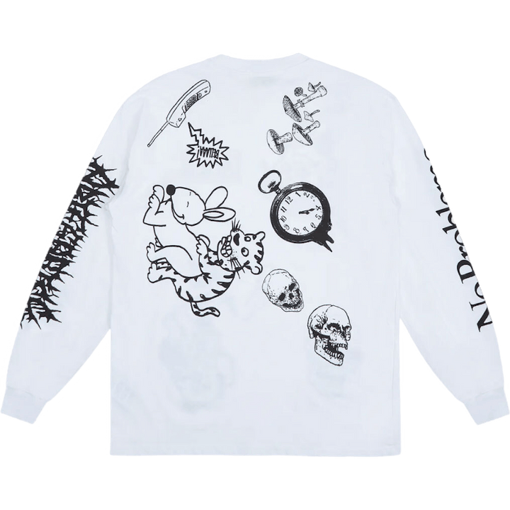 Graphic Mashup Ls Tee White