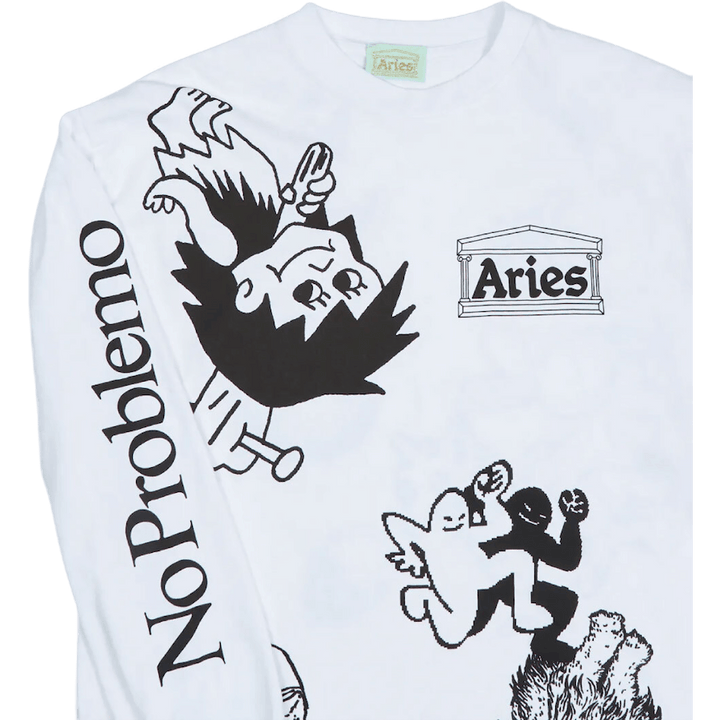 Graphic Mashup Ls Tee White