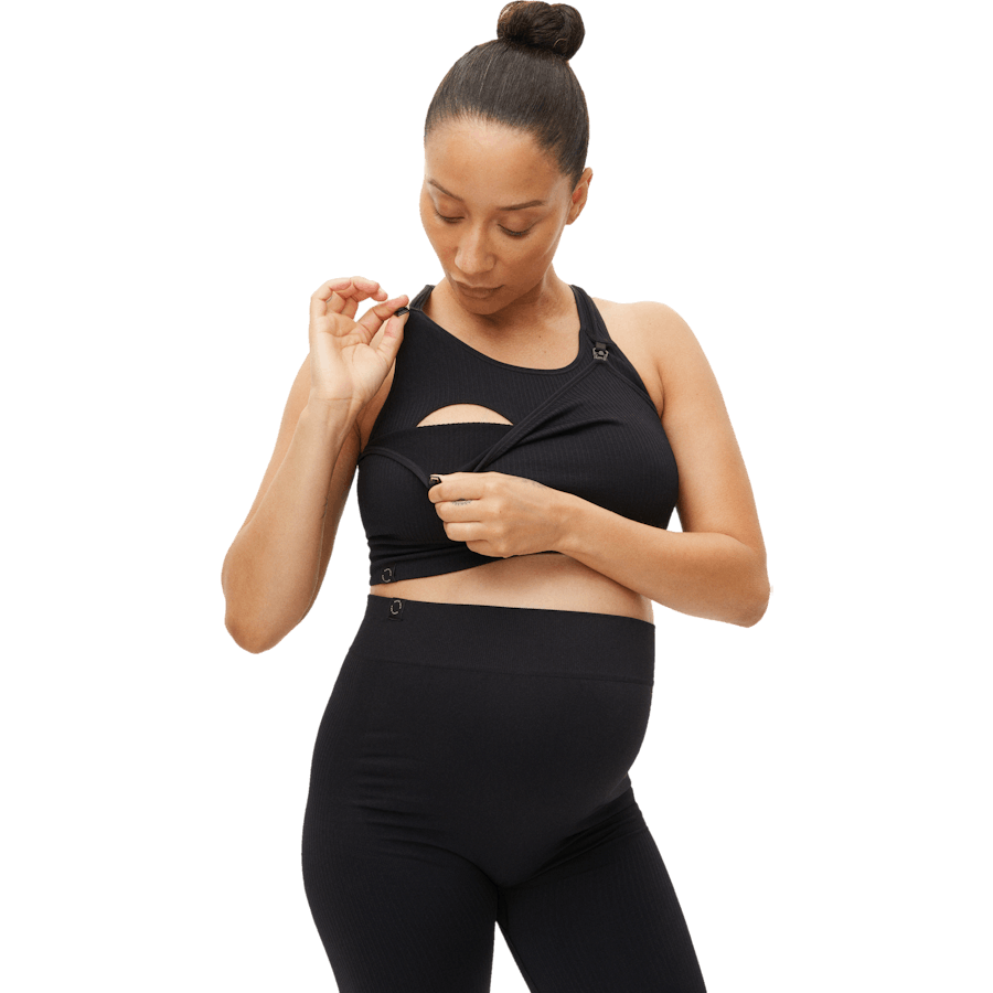 Maternity Rib Sportsbra Black