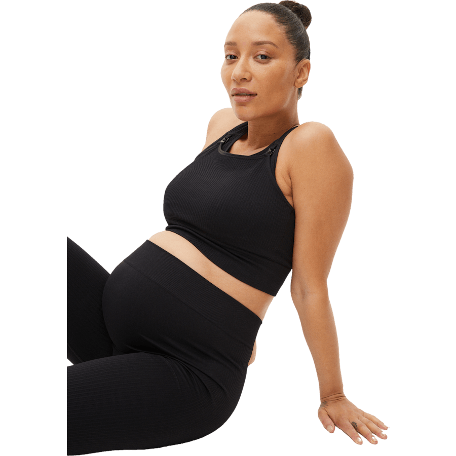 Maternity Rib Sportsbra Black