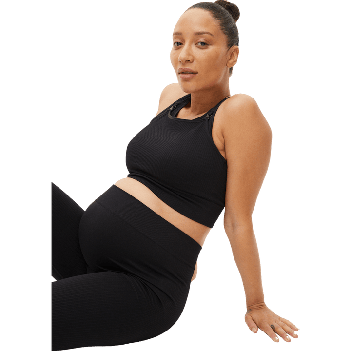 Maternity Rib Sportsbra Black