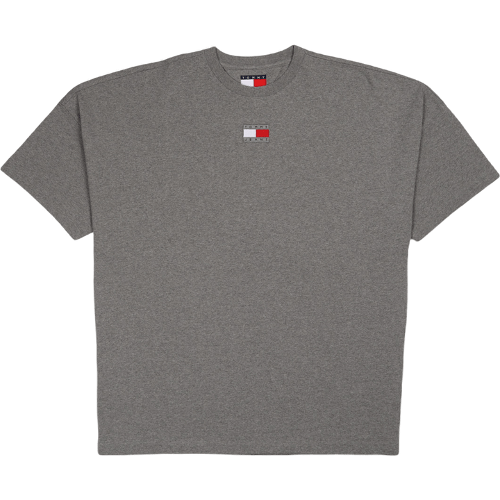 T-shirt drapeau à ourlet fendu Tjcu gris moyen chiné