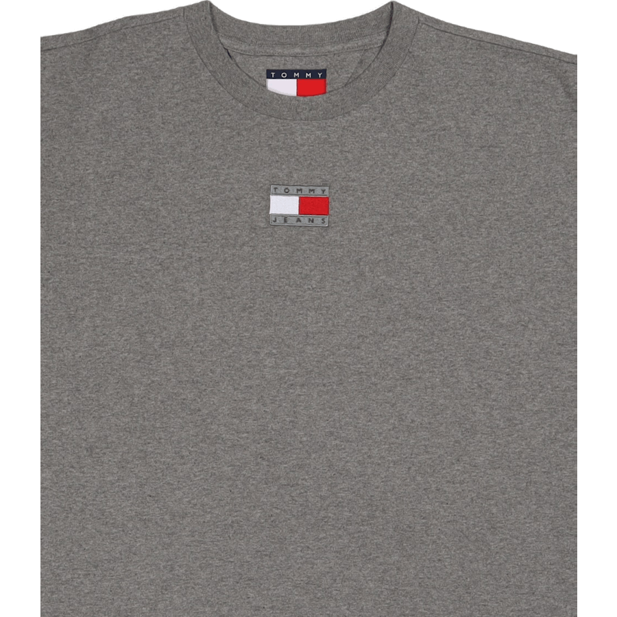 T-shirt drapeau à ourlet fendu Tjcu gris moyen chiné