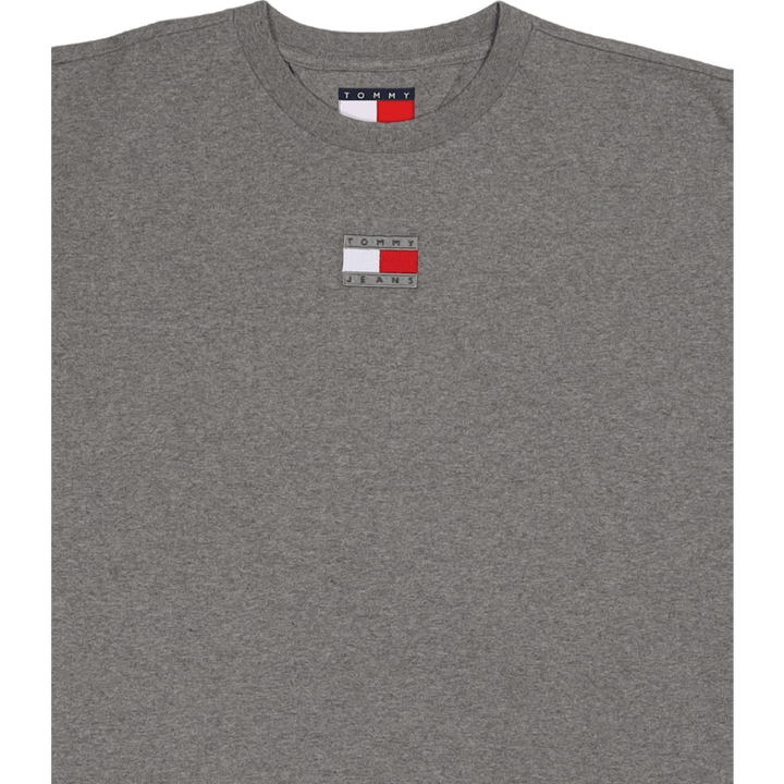 T-shirt drapeau à ourlet fendu Tjcu gris moyen chiné