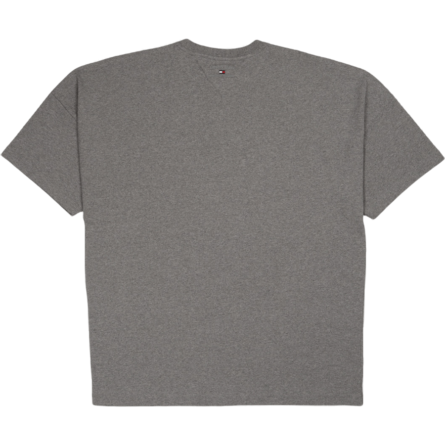 T-shirt drapeau à ourlet fendu Tjcu gris moyen chiné