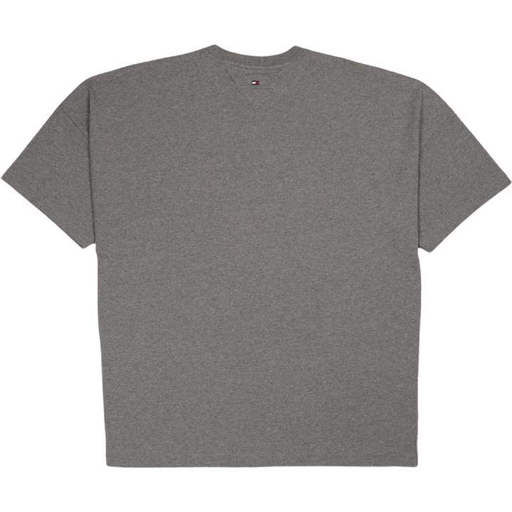 T-shirt drapeau à ourlet fendu Tjcu gris moyen chiné