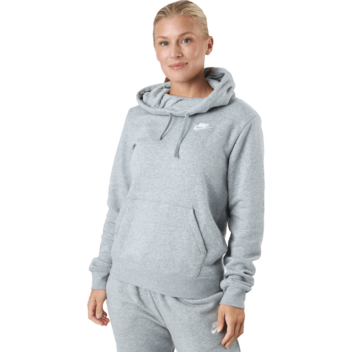 Sportswear Club Fleece Women's Funnel Hoodie DK GREY HEATHER/WHITE