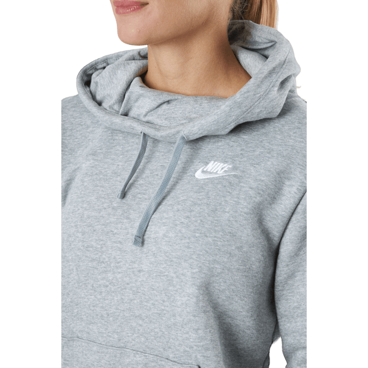 Sportswear Club Fleece Women's Funnel Hoodie DK GREY HEATHER/WHITE