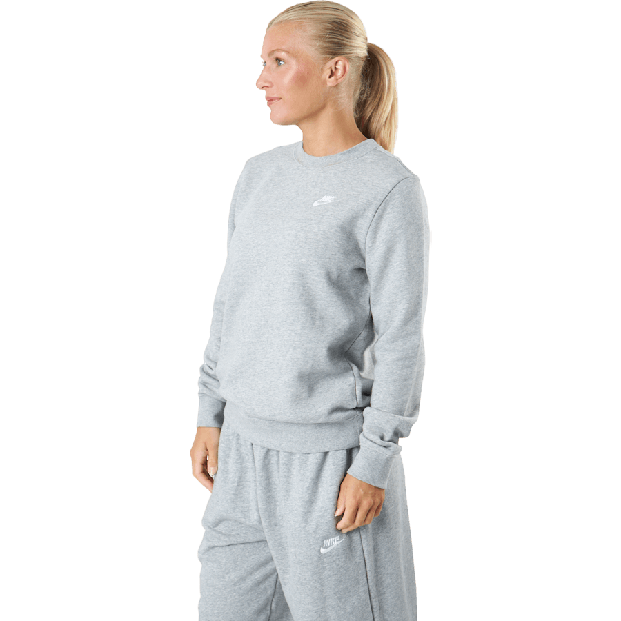 Sportswear Club Fleece Women's Crew DK GREY HEATHER/WHITE