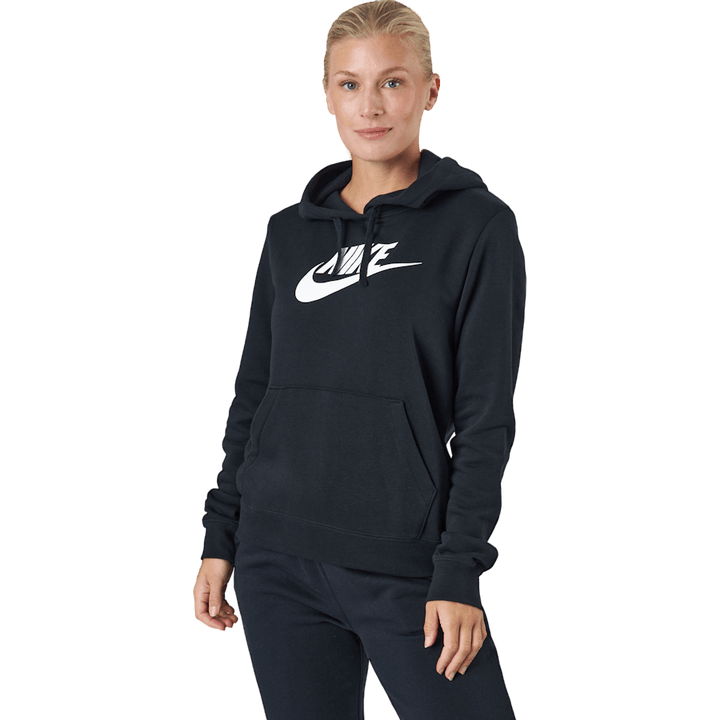 Sportswear Club Fleece Felpa con cappuccio con logo da donna NERO/BIANCO