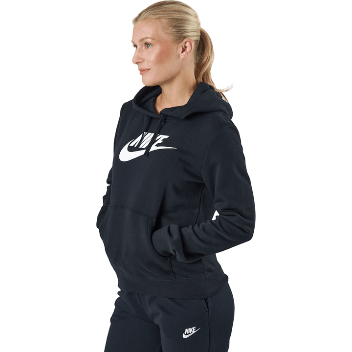 Sportswear Club Fleece Felpa con cappuccio con logo da donna NERO/BIANCO