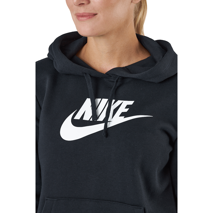 Sportswear Club Fleece Felpa con cappuccio con logo da donna NERO/BIANCO