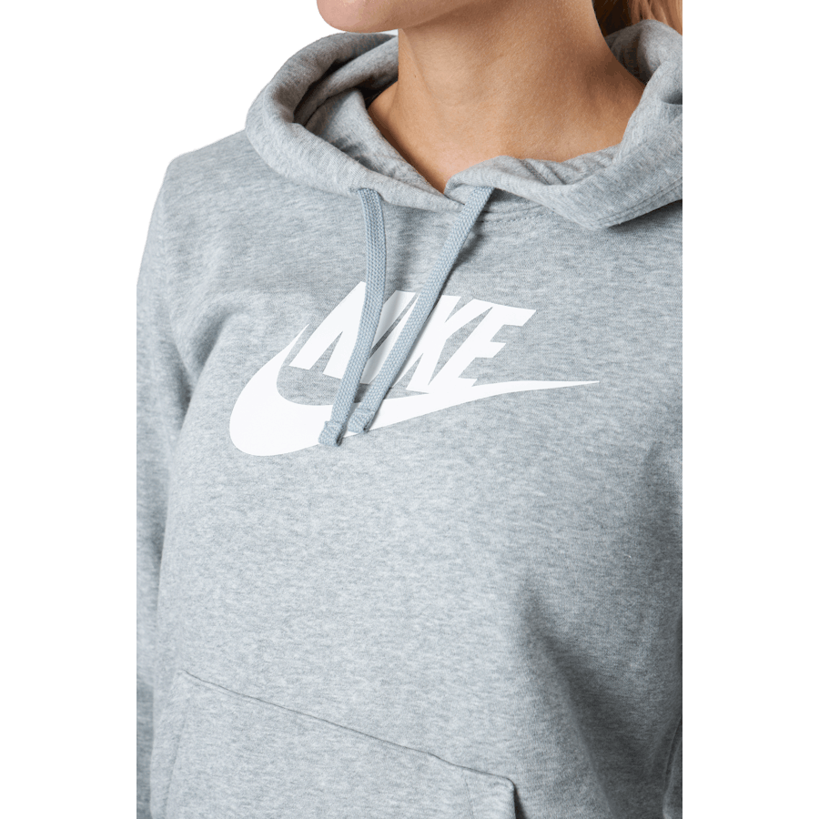 Sportswear Club Fleece Women's Logo Pullover Hoodie DK GREY HEATHER/WHITE