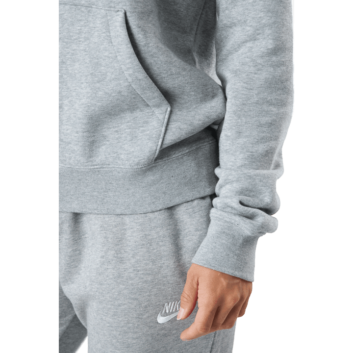 Sportswear Club Fleece Women's Logo Pullover Hoodie DK GREY HEATHER/WHITE
