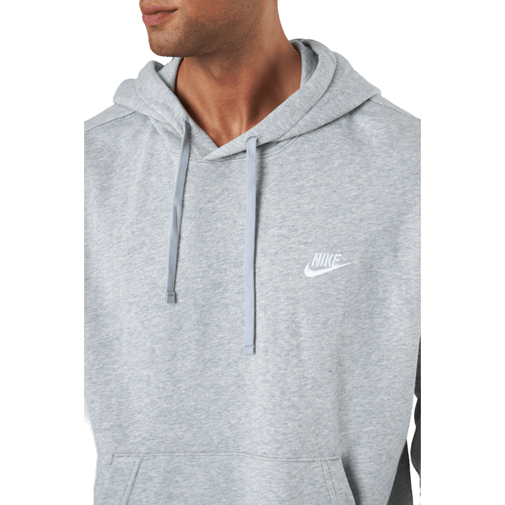 Sportswear Club Men's Pullover Hoodie DK GREY HEATHER/MATTE SILVER/WHITE