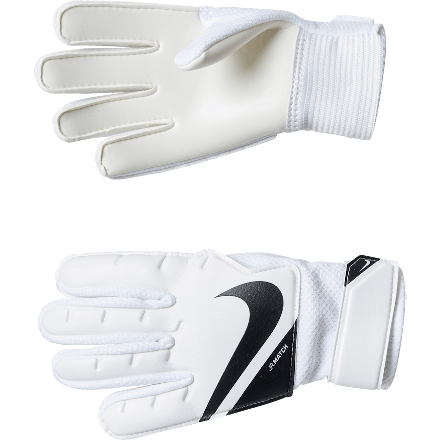 Jr. Goalkeeper Match Big Kids' Soccer Gloves WHITE/BLACK/BLACK