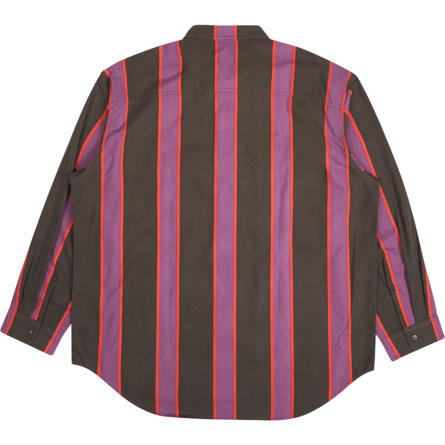 Skate L/s Woven Stripe Black