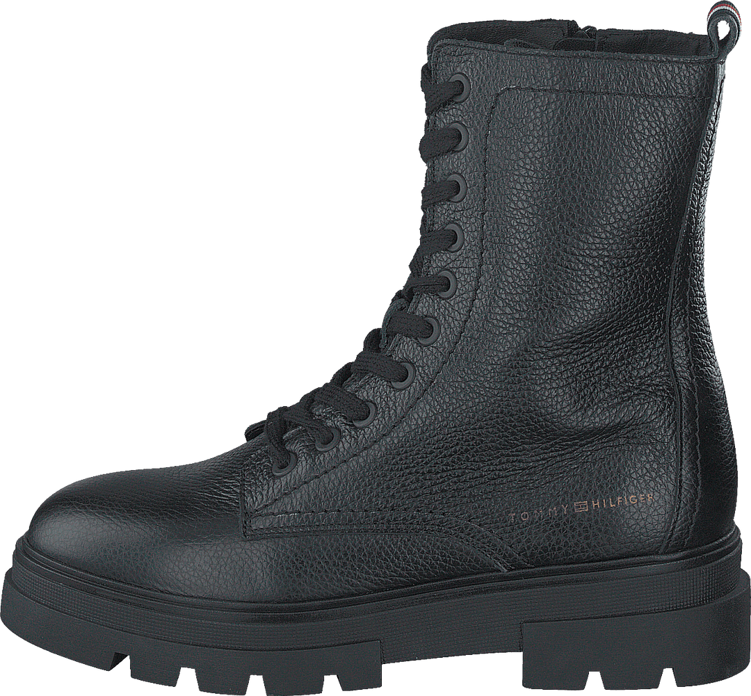 Monochromatic Lace Up Boot Black