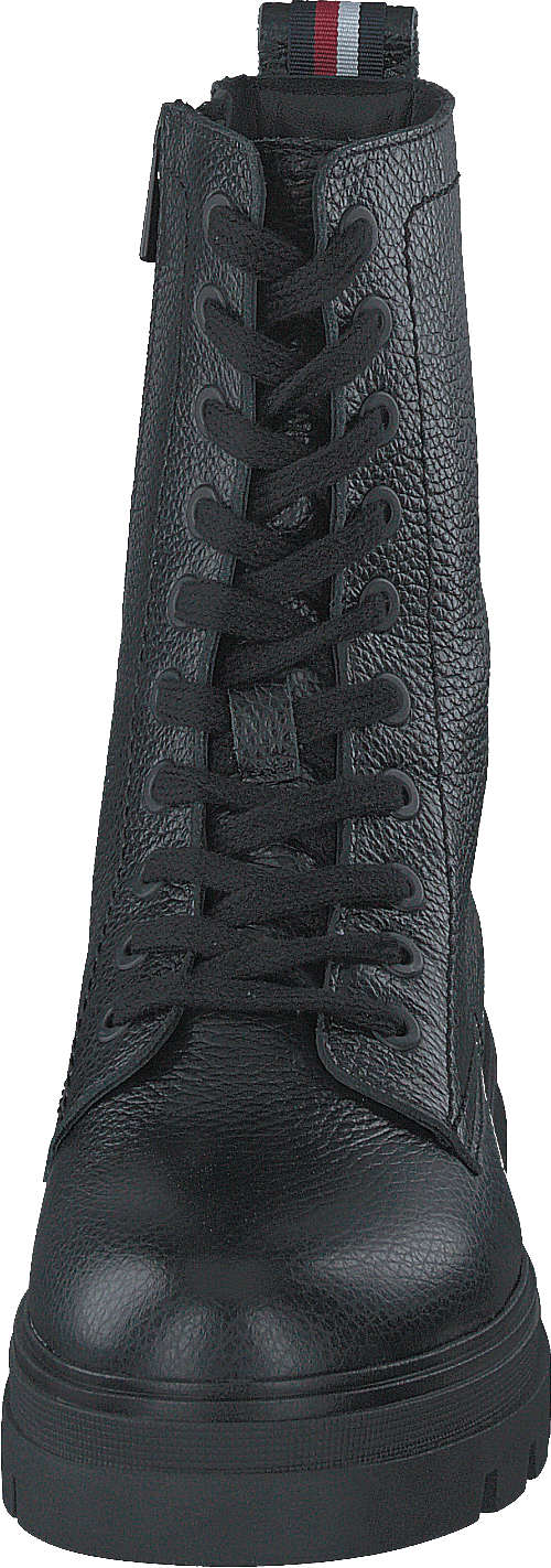 Monochromatic Lace Up Boot Black