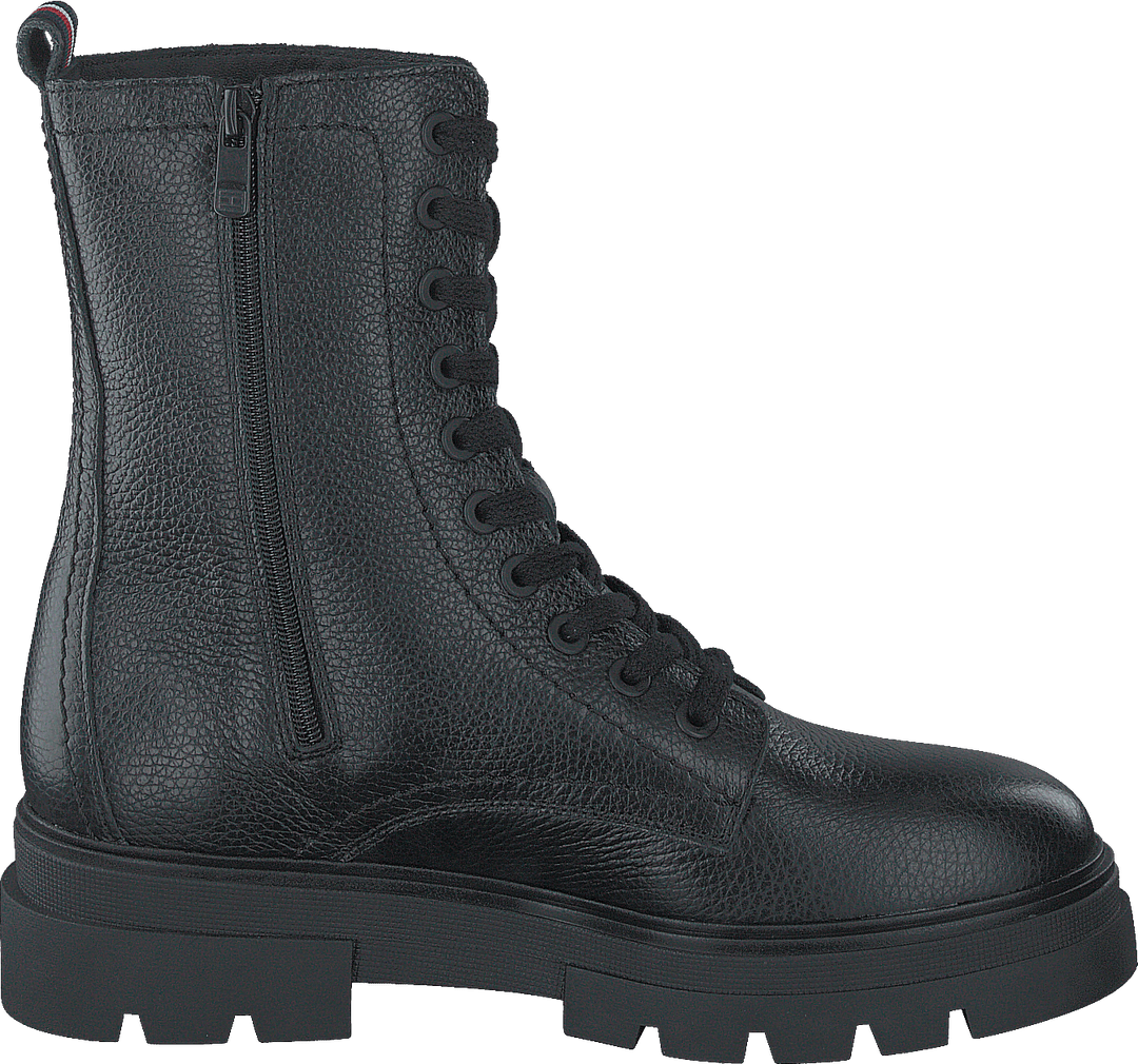 Monochromatic Lace Up Boot Black