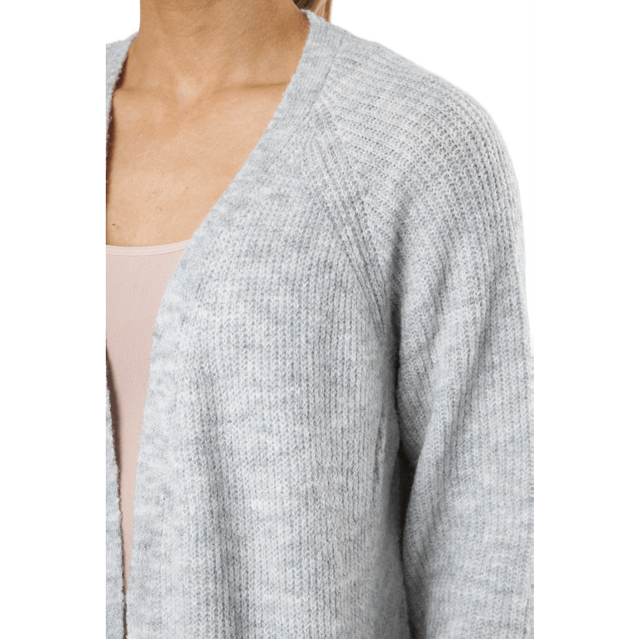Ellen Ls Lange Strickjacke Gr Hellgrau Melange