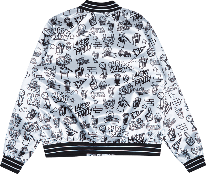 Damska satynowa kurtka Lakers Doodle