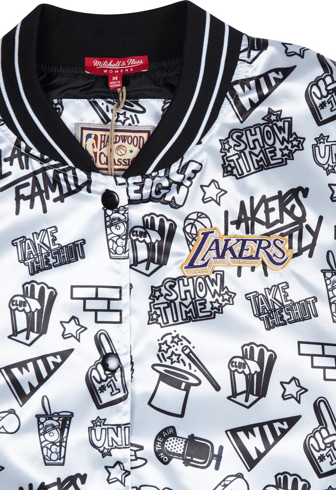 Damska satynowa kurtka Lakers Doodle