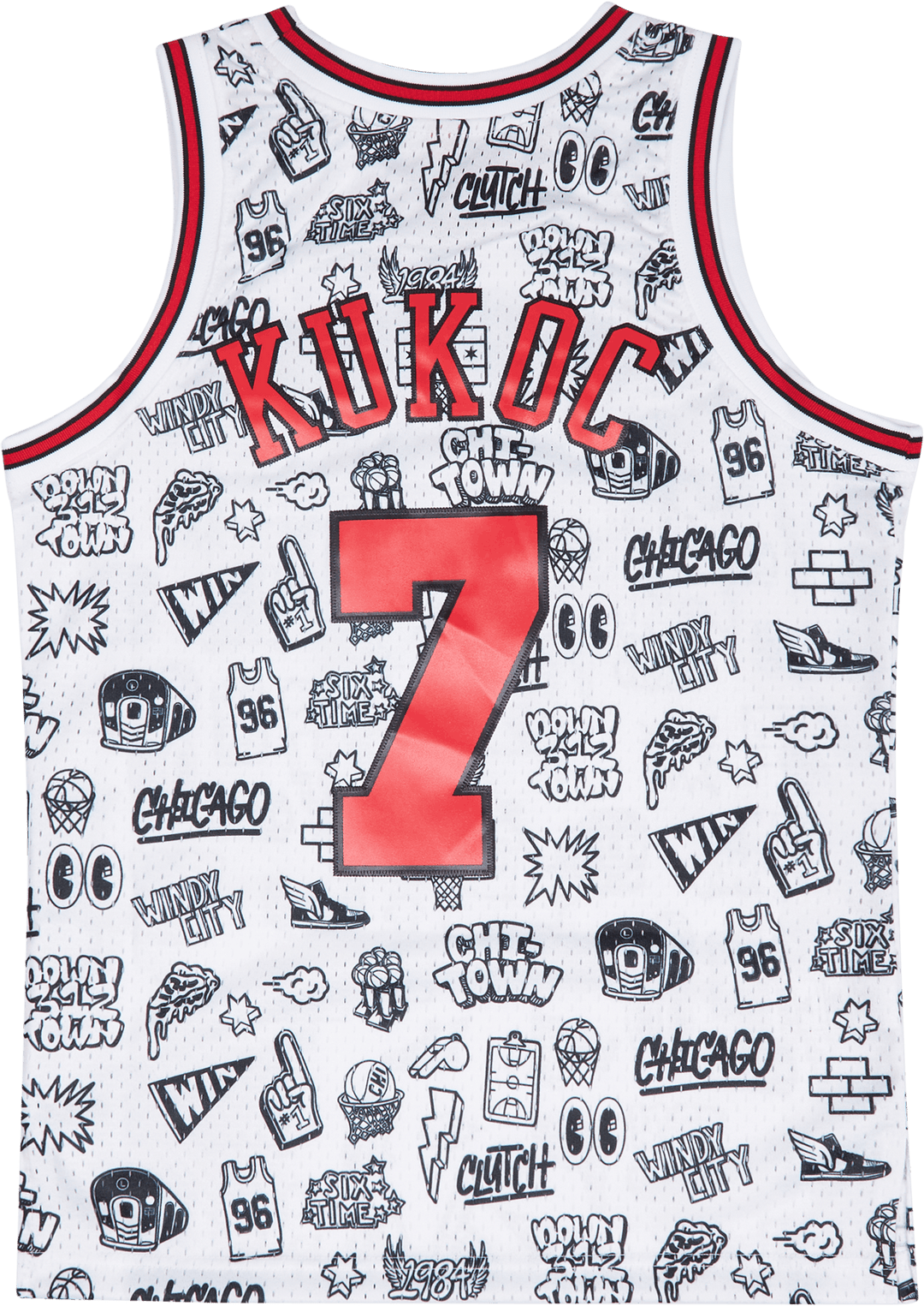 Bulls Doodle Swingman Jersey - Toni Kukoc