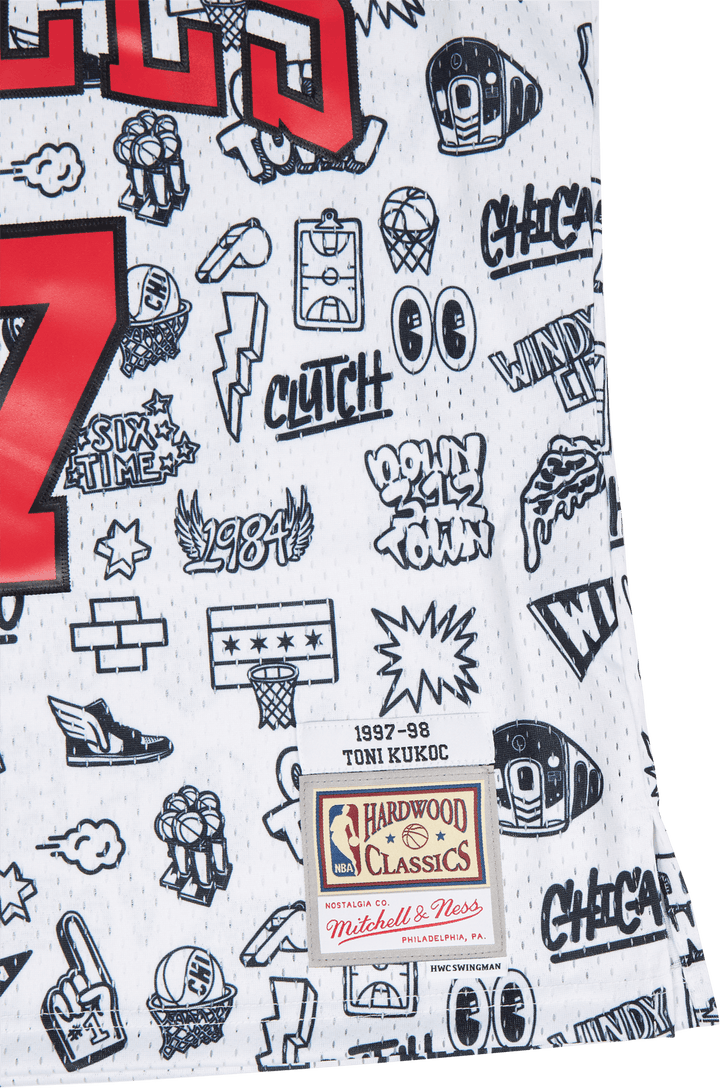 Bulls Doodle Swingman Jersey - Toni Kukoc