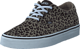 Wm Doheny Satin Leopard Brown/white