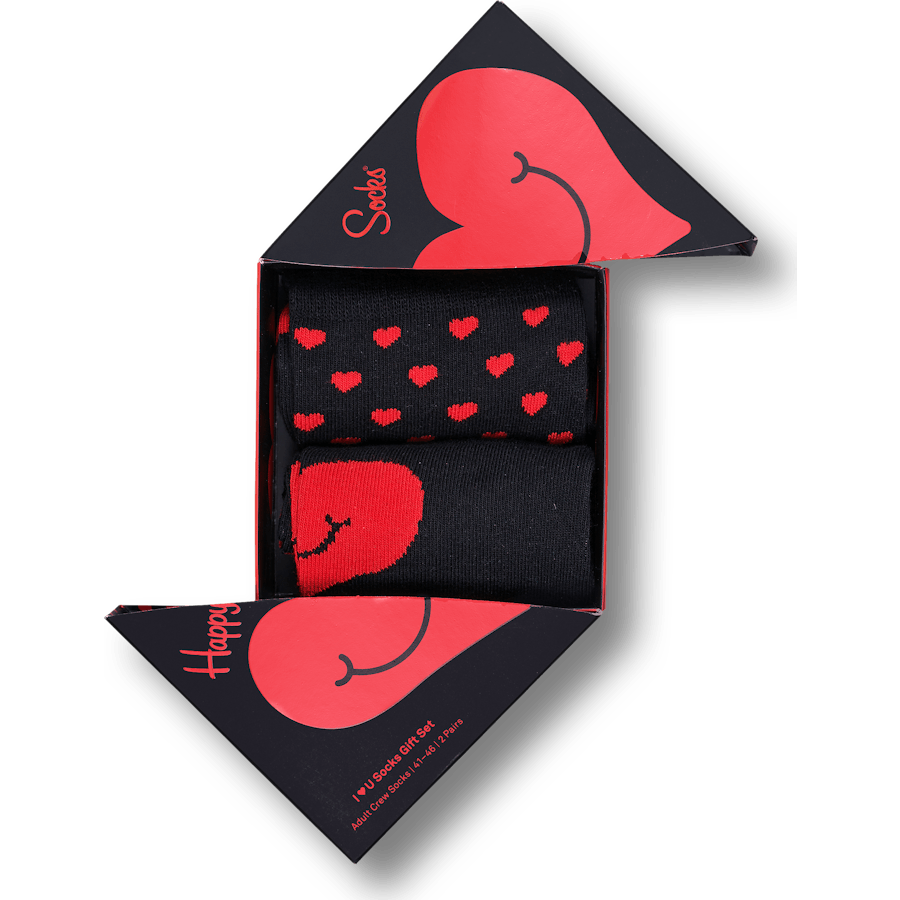 2-pack I Heart You Ponožky Dárkové černé/multi