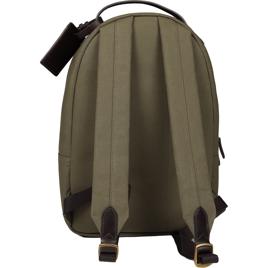 Leather-Trim Canvas Backpack Defender Green